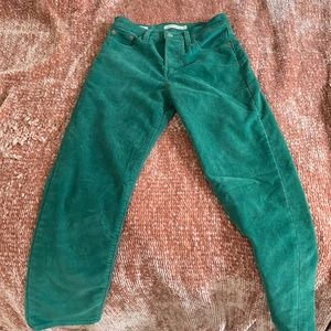 Turquoise corduroy wedge straight Levi’s
